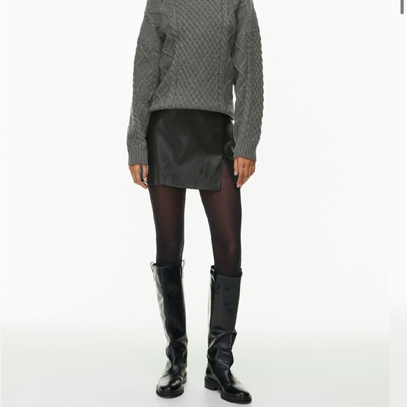 Wilfred Black Leather Mini Skirt - Picture 1 of 11